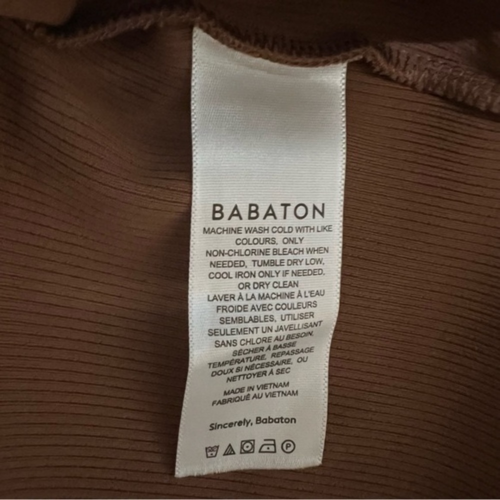 Aritzia Babaton Sculpt Ribbed Racerback Mini Dress in Brown, Size L - Picture 11 of 17